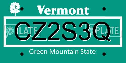 CZ2S3Q Vermont License Plate