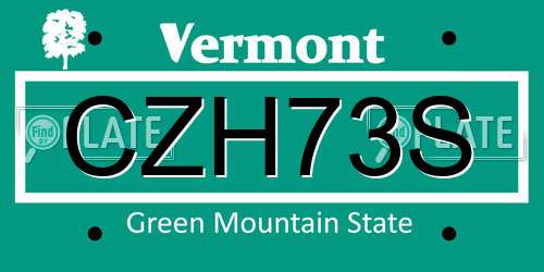 CZH73S Vermont License Plate