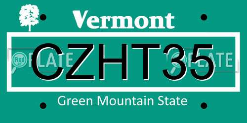 CZHT35 Vermont License Plate