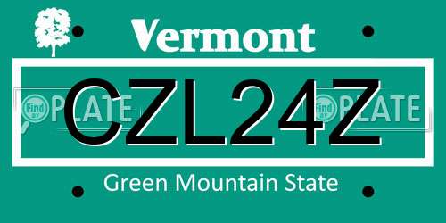 CZL24Z Vermont License Plate