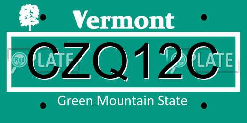 CZQ12C Vermont License Plate