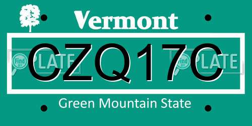 CZQ17C Vermont License Plate