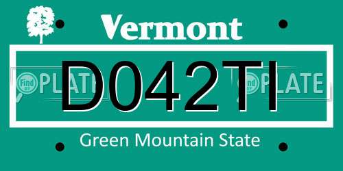 D042TI Vermont License Plate