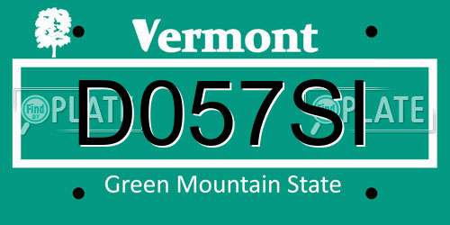 D057SI Vermont License Plate