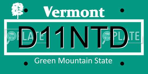 D11NTD Vermont License Plate