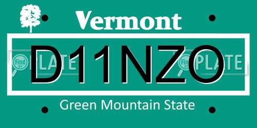 D11NZO Vermont License Plate