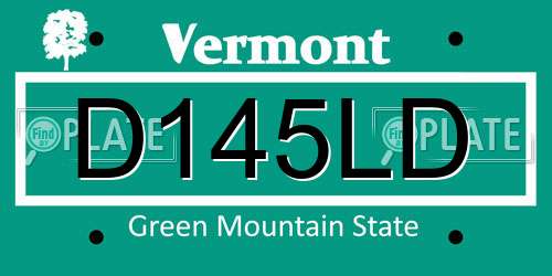 D145LD Vermont License Plate