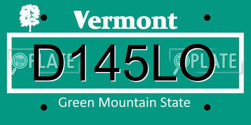 D145LO Vermont License Plate