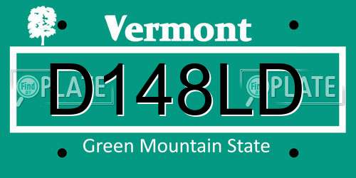 D148LD Vermont License Plate