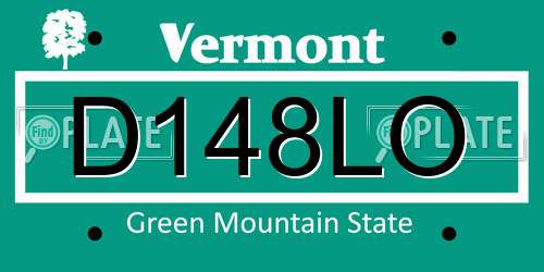 D148LO Vermont License Plate
