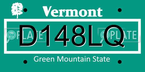 D148LQ Vermont License Plate