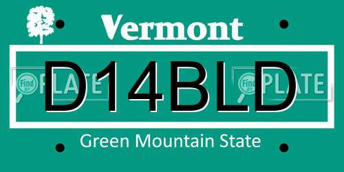 D14BLD Vermont License Plate