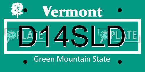 D14SLD Vermont License Plate