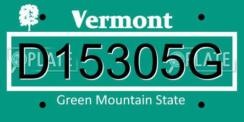 D15305G Vermont License Plate
