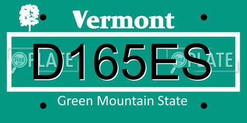 D165ES Vermont License Plate