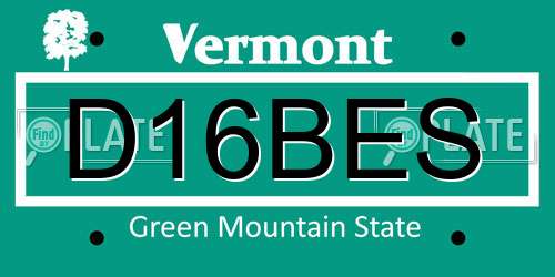 D16BES Vermont License Plate