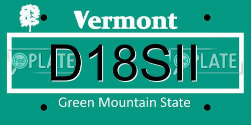 D18SII Vermont License Plate
