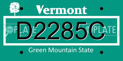 D2285C Vermont License Plate
