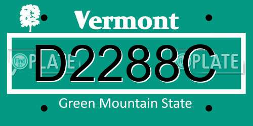 D2288C Vermont License Plate