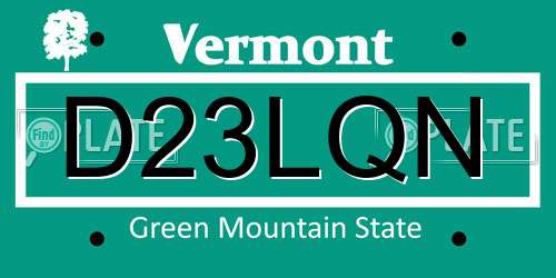 D23LQN Vermont License Plate
