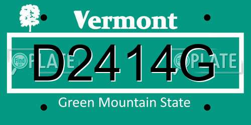 D2414G Vermont License Plate