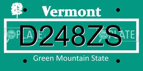 D248ZS Vermont License Plate