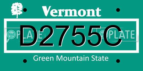 D2755C Vermont License Plate