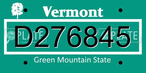 D276845 Vermont License Plate
