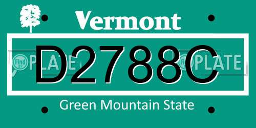 D2788C Vermont License Plate