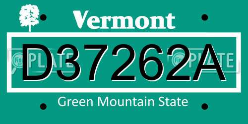 D37262A Vermont License Plate