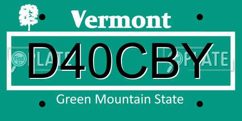 D40CBY Vermont License Plate