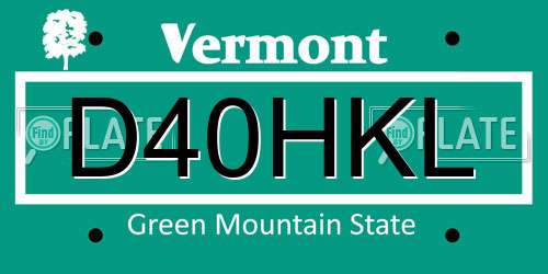 D40HKL Vermont License Plate
