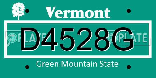 D4528G Vermont License Plate