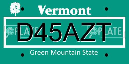D45AZT Vermont License Plate