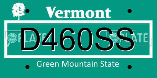 D460SS Vermont License Plate