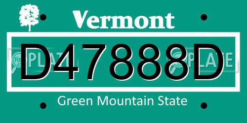 D47888D Vermont License Plate