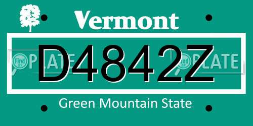D4842Z Vermont License Plate