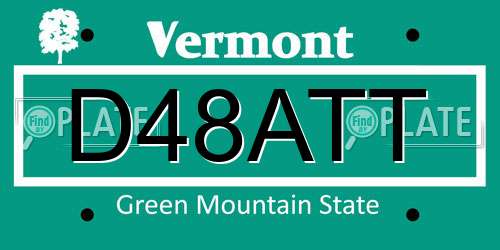 D48ATT Vermont License Plate