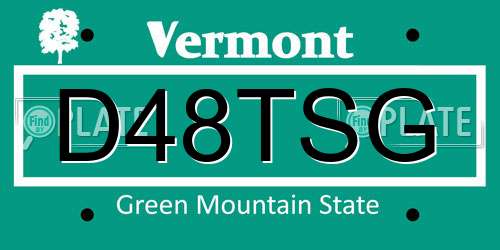 D48TSG Vermont License Plate