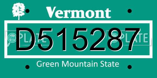 D515287 Vermont License Plate