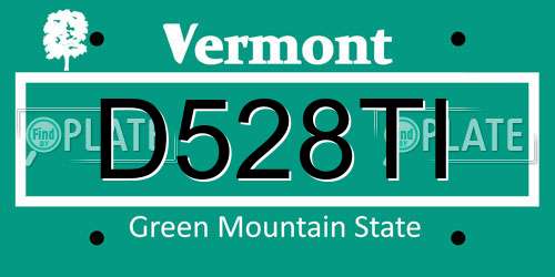 D528TI Vermont License Plate