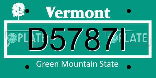 D5787I Vermont License Plate