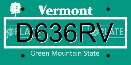 D636RV Vermont License Plate
