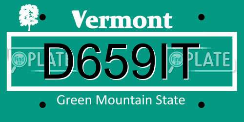 D659IT Vermont License Plate