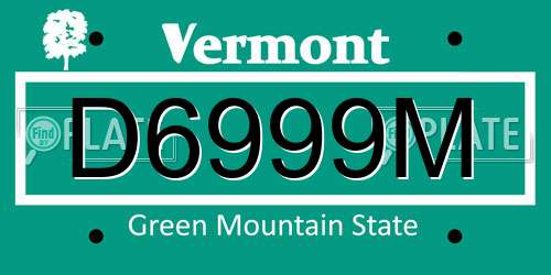 D6999M Vermont License Plate