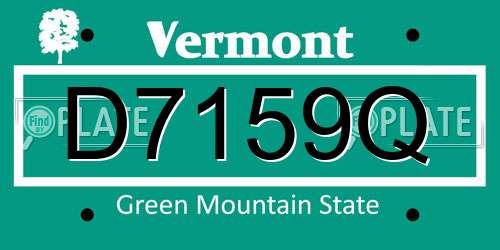 D7159Q Vermont License Plate