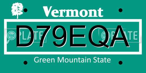 D79EQA Vermont License Plate