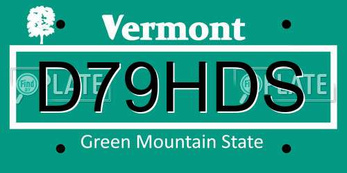 D79HDS Vermont License Plate