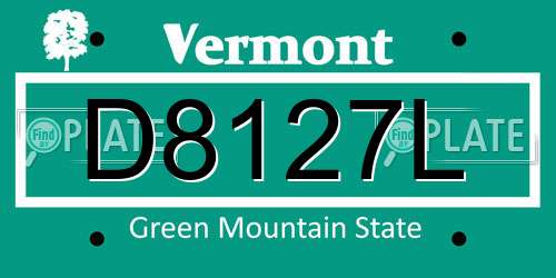 D8127L Vermont License Plate