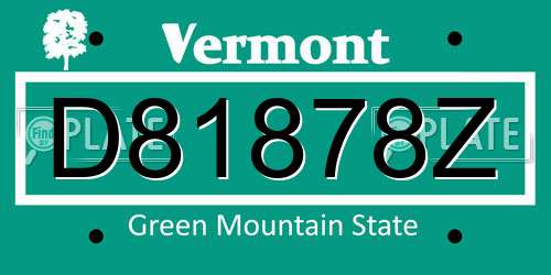 D81878Z Vermont License Plate
